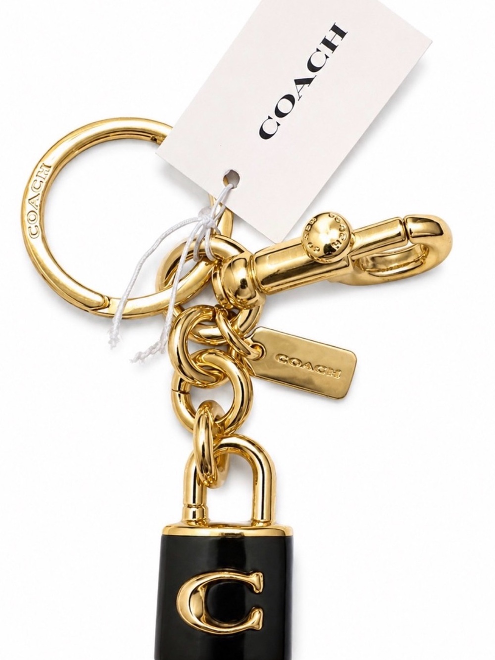 Coach Black & Gold “Padlock” Bag Charm NWT - Picture 2 of 5